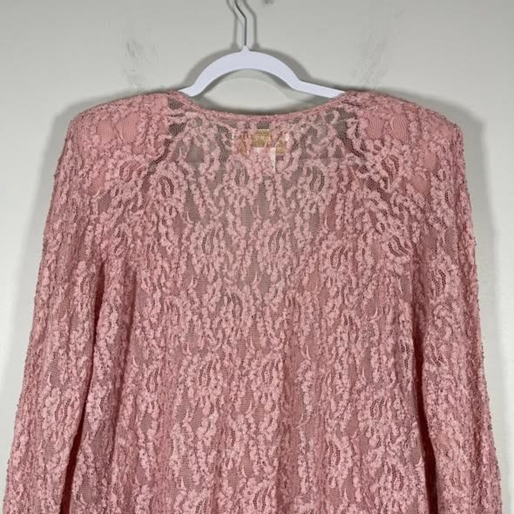 VTG Phun Shirts California Lace Tunic Top Mauve Pink Fairycore Romantic Cherub - Picture 5 of 6